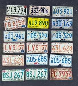 lot 231 image: Vintage Minnesota License Plates