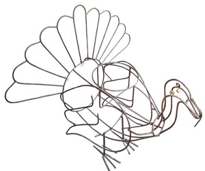 lot 112A image: Large Metal Decorative Turkey Figurine