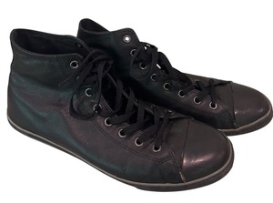 lot 108A image: Mens Leather High Top Converse Shoes Size 12