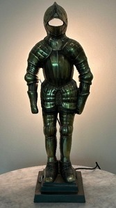 lot 15 image: Bronze Colored Medieval Knights Armor Lamp
