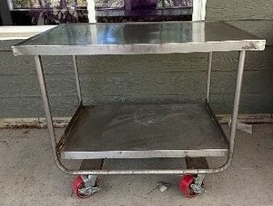 lot 28 image: All Purpose Stainless Steel Metal Cart