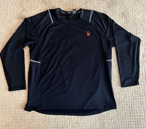 lot 37 image: Mens Large  XL Pullover Navy Spider Workout  Casual Shirt