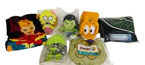 lot 72 image: Captain Marvel Beach Bath Pool Towel Loot Crate Exclusive Avengers, Exclusive Hulk Phunny Plush Marvel Loot Crate Kids Plush Doll KIDROBOT, The Simpsons Treehouse of Horror Phunny Plush Zombie Lisa Kidrobot 9, Scooby Doo Auto Shade and More