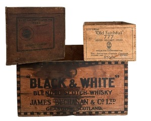 lot 79 image: Three Vintage Wooden Crates