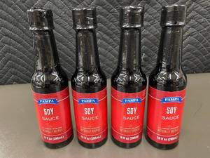 lot 14 image: FL 2 - Set of 4 Bottles of PAMPA Soy Sauce, 10 oz Each