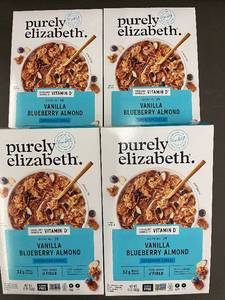 lot 38 image: WA 1 - Set of 4 Purely Elizabeth Vanilla Blueberry Almond Cereal Boxes