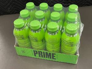 lot 393 image: Prime Lemon Lime Hydration Drink, 12 Pack of 16.9 fl oz Bottles