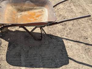 lot 136 image: Extreme Heavy Duty Iron Wheel barrow - Rim no Wheel - Iron Handles not Wood