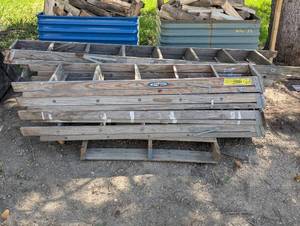 lot 153 image: Large Pallet of Wooden Ladders