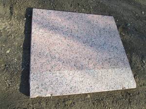 lot 19 image: 37 x 34 granite slab with polished...