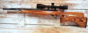 Ruger 1022 .22LR Carbine Heavy-Barrel Competition Rifle with Beautiful Wood Thumb-Loop Stock Furniture and BSA Scope