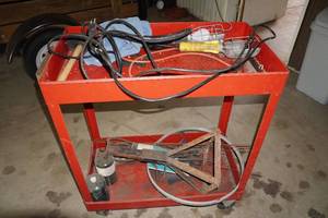 lot 103 image: Metal Rolling Cart with Contents