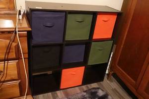 lot 209 image: Cubicle Storage Shelf with Bins