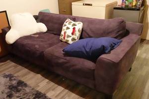 lot 207 image: Plush Couch with Pillows