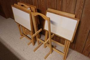 lot 218 image: Folding TV Tray Sets with Stands