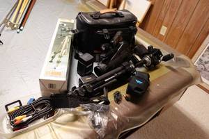 lot 263 image: Vintage Panasonic VHS-C Video Camera with Accessories