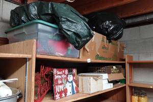 lot 275 image: Assorted Holiday Dcor - Tree, Lights, Greenery, Signs