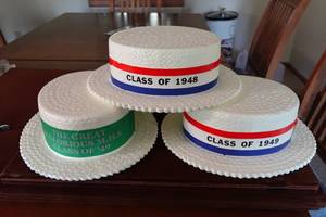 lot 227 image: 3 Commemorative Styrofoam Hats for Class of 1948