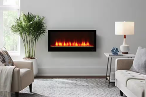 lot 55 image: Home Decorators Collection 42 in. Wall Mount Electric Fireplace (Retails for $199)