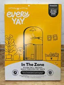 lot 41 image: Extra-Tall Arched Walk-through Pet Gate wSmall Pet Door EveryYay