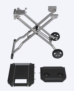 lot 66 image: Masterbuilt Portable Folding Cart BlackStainless Steel Folding Grill Cart