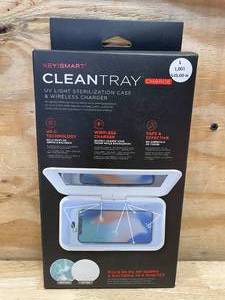 lot 113 image: CleanTray Charge - UV Light Sterilization Case & Wireless Charger KeySmart