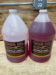 lot 143 image: Lot of 1-12 Jugs of - Thor Oil Racing Lubricants 4-Cycle Light Full Synthetic Oil