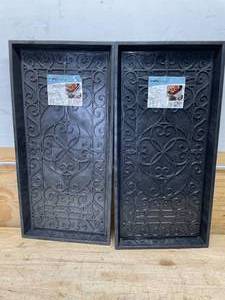 lot 144 image: Lot of 2 - TrafficMaster Black 16 in. x 30 in. x 2 in. Rubber Boot Tray