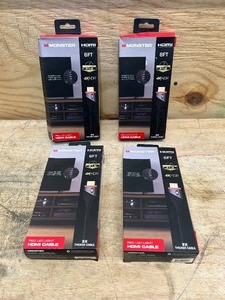 lot 121 image: MONSTER Lot of 4- 6FT HDMI 4KHDR Cables