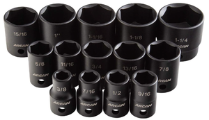 lot 79 image: 14-Piece Shallow Impact Socket Set, 12 Dr. Arcan Professional Tools Model # AS21214S - 05092515