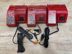 lot 146 image: Lot of 3 - Milwaukee M12M18 Charger Model # 48-59-1812