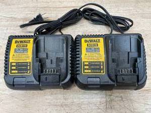 lot 162 image: Lot of 2 - DEWALT 12V to 20V Lithium-Ion Battery Charger Model # DCB115