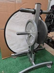 Lot of a pair of 45LB 2-inch Weight Plates (USED). Storage Rack not included