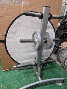 Lot of a pair of 25LB 2-inch Weight Plates (USED). Storage Rack not included
