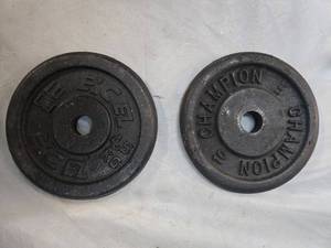 lot 8 image: Lot of a pair of 10LB One Inch Plates