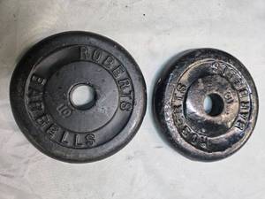 lot 9 image: Lot of a pair of 10LB One Inch Plates