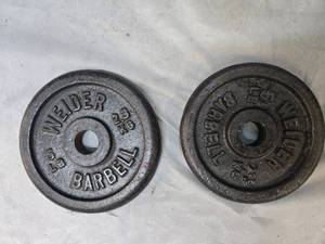 lot 14 image: Lot of a pair of 5LB One Inch Plates