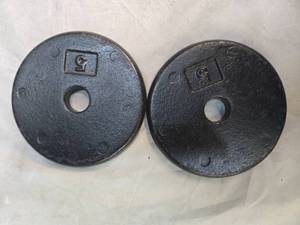 lot 17 image: Lot of a pair of 5LB One Inch Plates