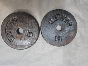 lot 18 image: Lot of a pair of 5LB One Inch Plates