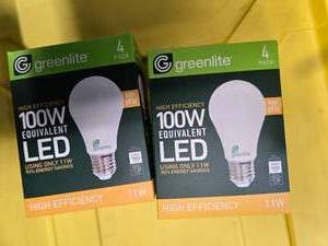 lot 112 image: Lot of 8 Greenlit LED Light Bulbs (100-Watt Equivalent )