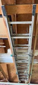 lot 13 image: Heavy-Duty Louisville Aluminum Ladder with Extendable Sections