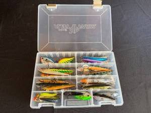 lot 16 image: Collection of Assorted Fishing Lures with Storage Case