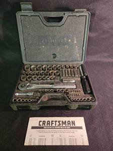 lot 28 image: Used Craftsman 75 Pc. Mechanics Tool Set with Storage Case