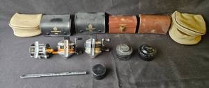 lot 32 image: Vintage Fishing Reel Set with Cases and Accessories