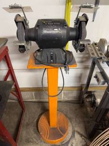 lot 37 image: Black & Decker 6-inch Bench Grinder with Stand