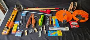 lot 54 image: Collection of Fishing Gear Including Fillet Knives and Electric Fisherman