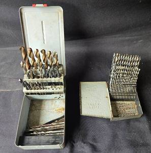 lot 76 image: Set of Two Drill Bit Indexes Huot and Triumph with Metal Case