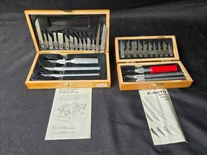 lot 79 image: X-Acto Basic Knife Set with Additional Blades in Wooden Case