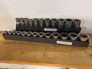 lot 87 image: Set of Mechanics Socket Tools in Metal Racks