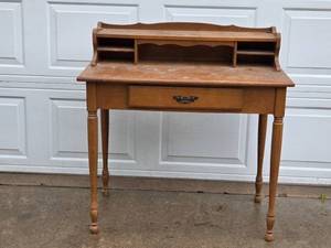 lot 103 image: Vintage Wooden Writing Desk with Single Drawer